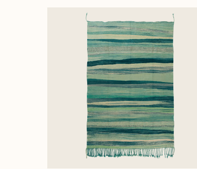 Green Flatweave Wool Rug - 9'7" x 12'