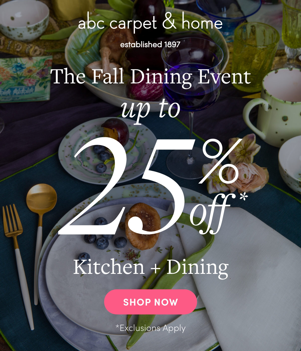 the fall dining event - 25% off