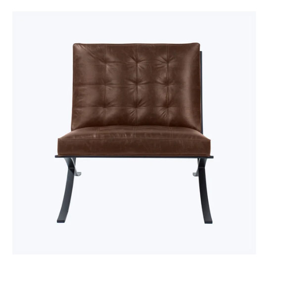 Leather Cross Frame Chair