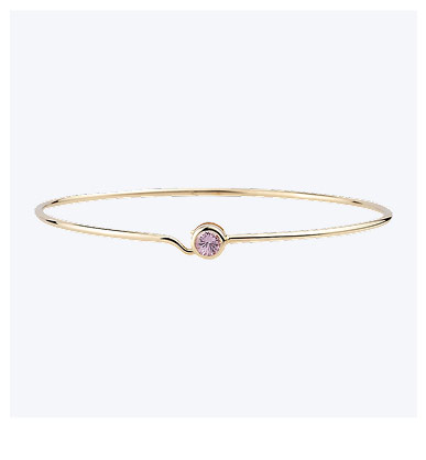 Large Pink Sapphire Full Circle Wire Bangle