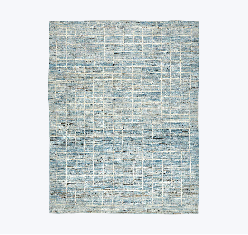 Blue Moroccan Wool Rug - 10'6" x 13'2"