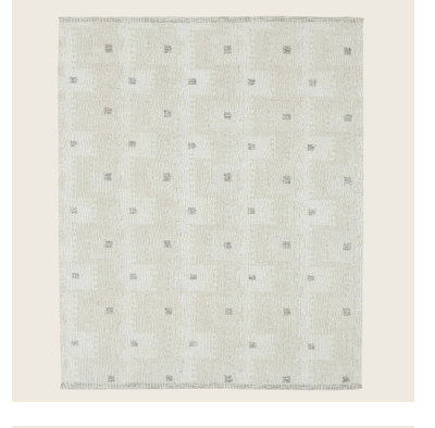 Beige Swedish Inspired Art Silk Wool Blend Kilim Rug - 8' x 10'