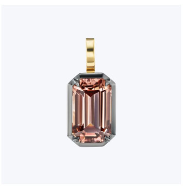Collet Set Brownish-Pinkish Zircon Charm