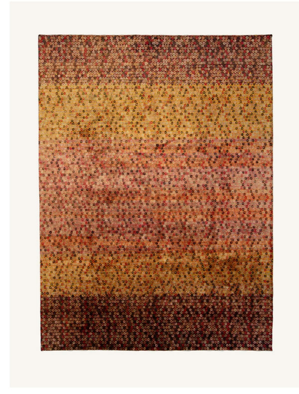 Multicolored Contemporary Silk Rug