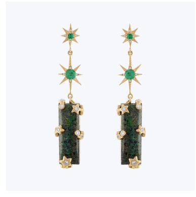 Celestial Transformer Emerald Opal Earrings