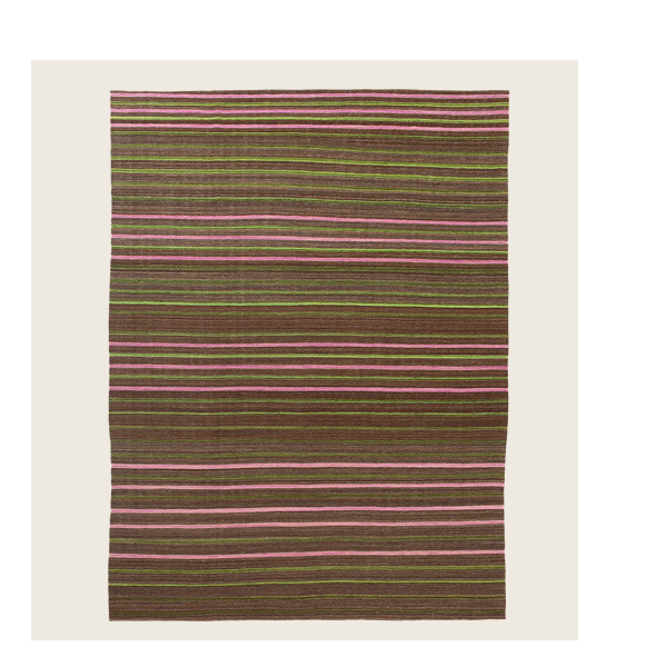 Multicolored Flatweave Wool Rug - 8'2" x 10'1"