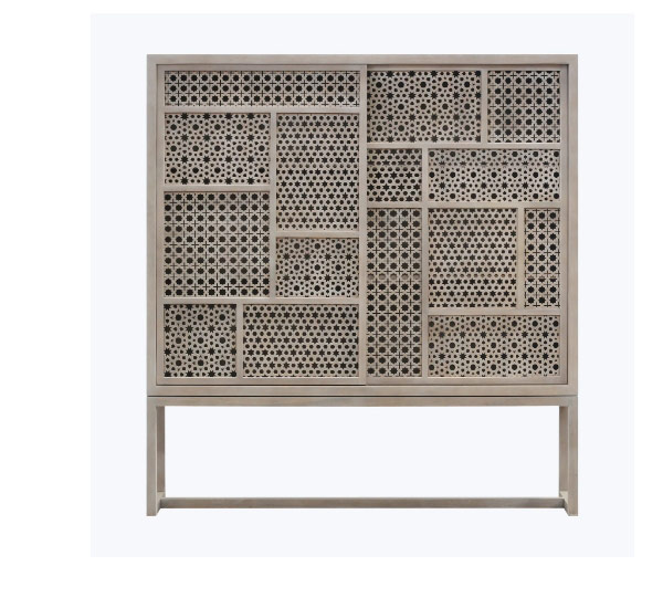 mantra teak wide cabinet