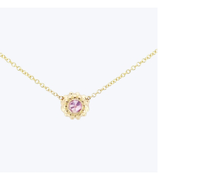 Evo Pink Sapphire Solitaire Necklace