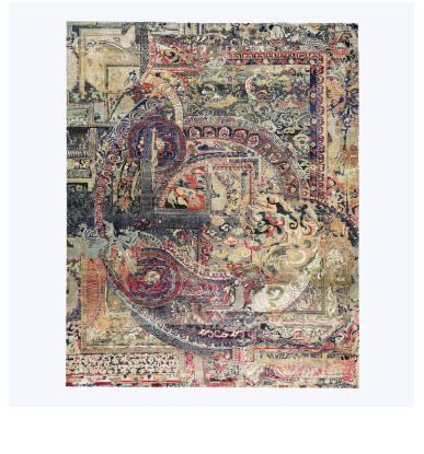 Multicolored Alchemy Transitional Wool Silk Blend Rug - 7'10" x 9'11"