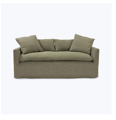 havana curved slip cover sofa