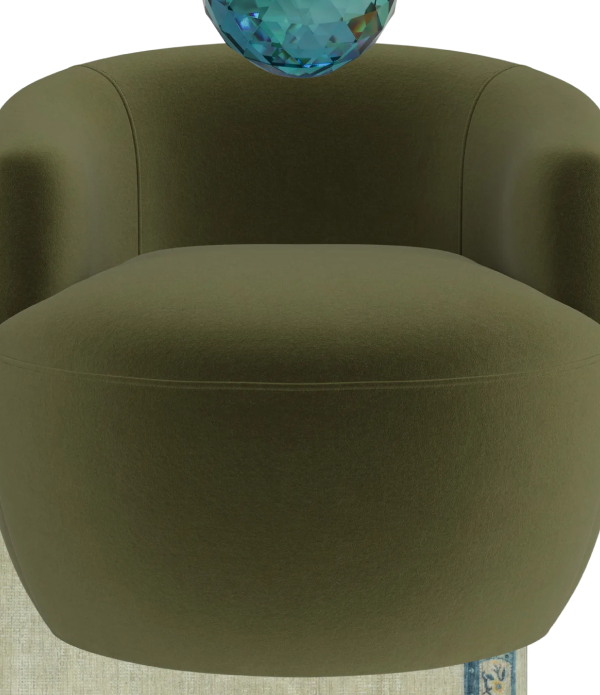 Cobble Hill Carrie Swivel Chair - Vance Jade Performance Cotton Velvet