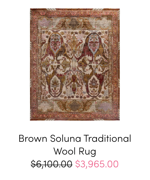 Brown Soluna Traditional Wool Rug