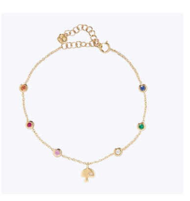 shroom charm and gemstone bracelet