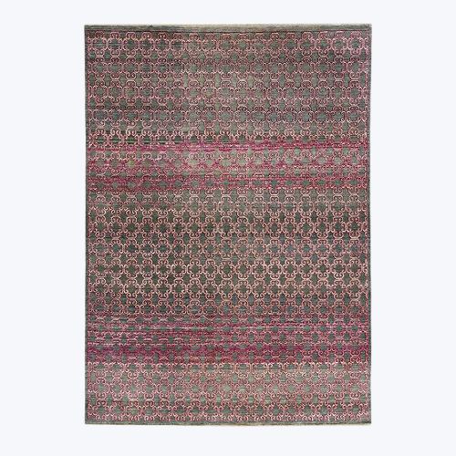 Pink Alchemy Contemporary Silk Wool Blend Rug - 5'2" x 7'1"