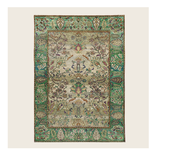 Green Alchemy Traditional Silk Blend Rug - 4'10" x 7'2"