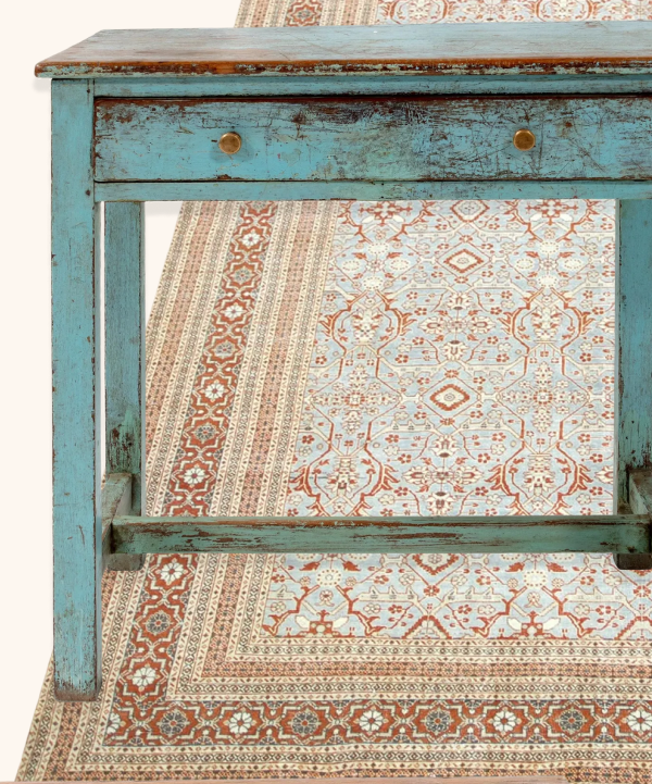 abcVintage Blue Chippy Small Desk | Console Table