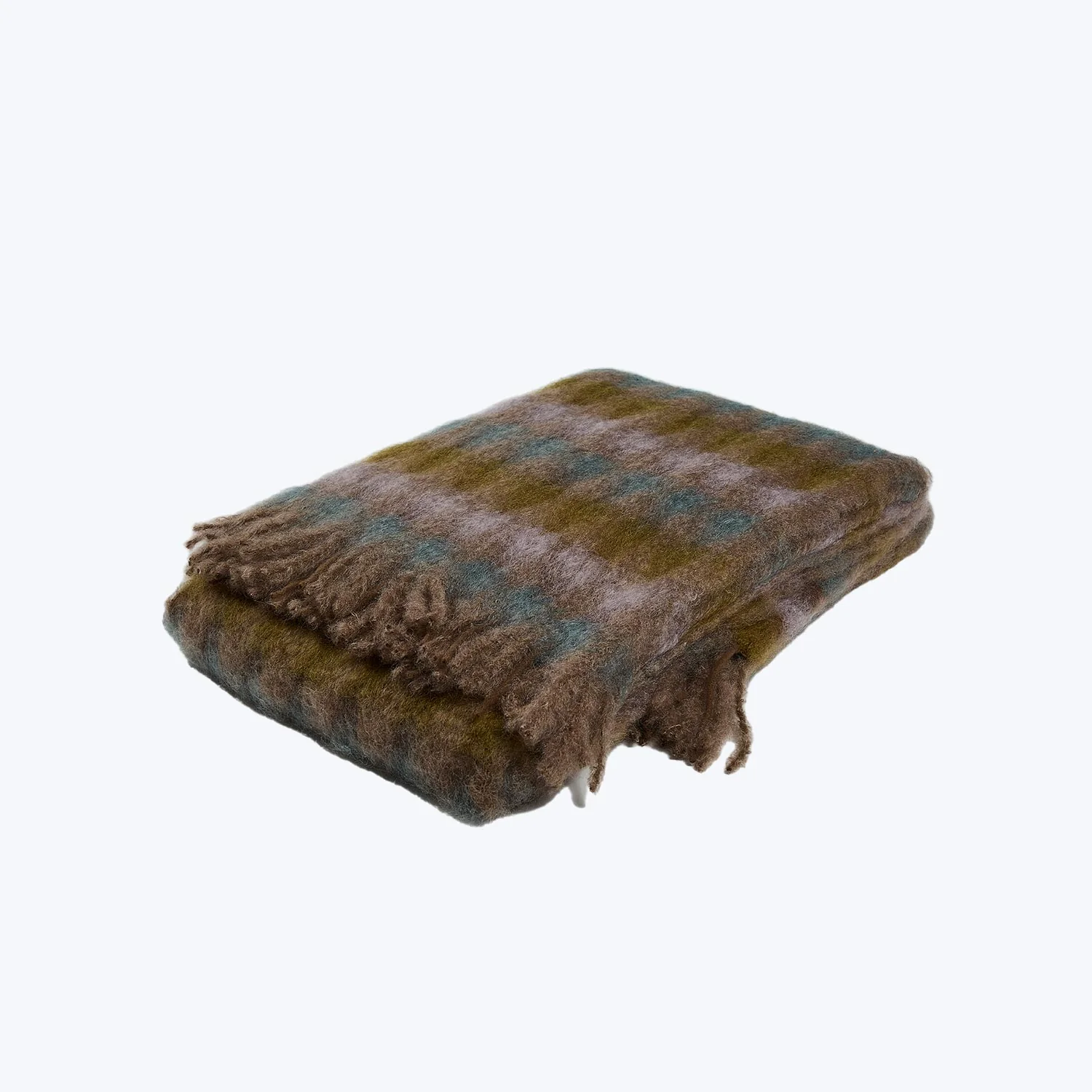 Plaid Mohair Throw