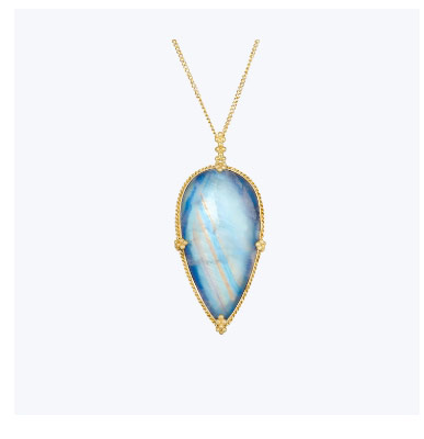 Large Moonstone 18k One of a Kind Necklace