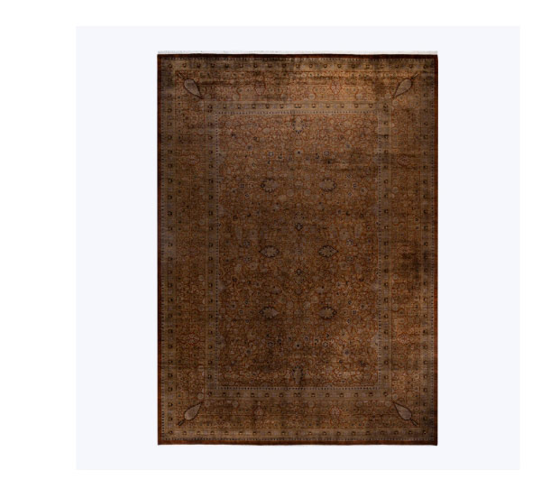 Brown Overdyed Wool Rug