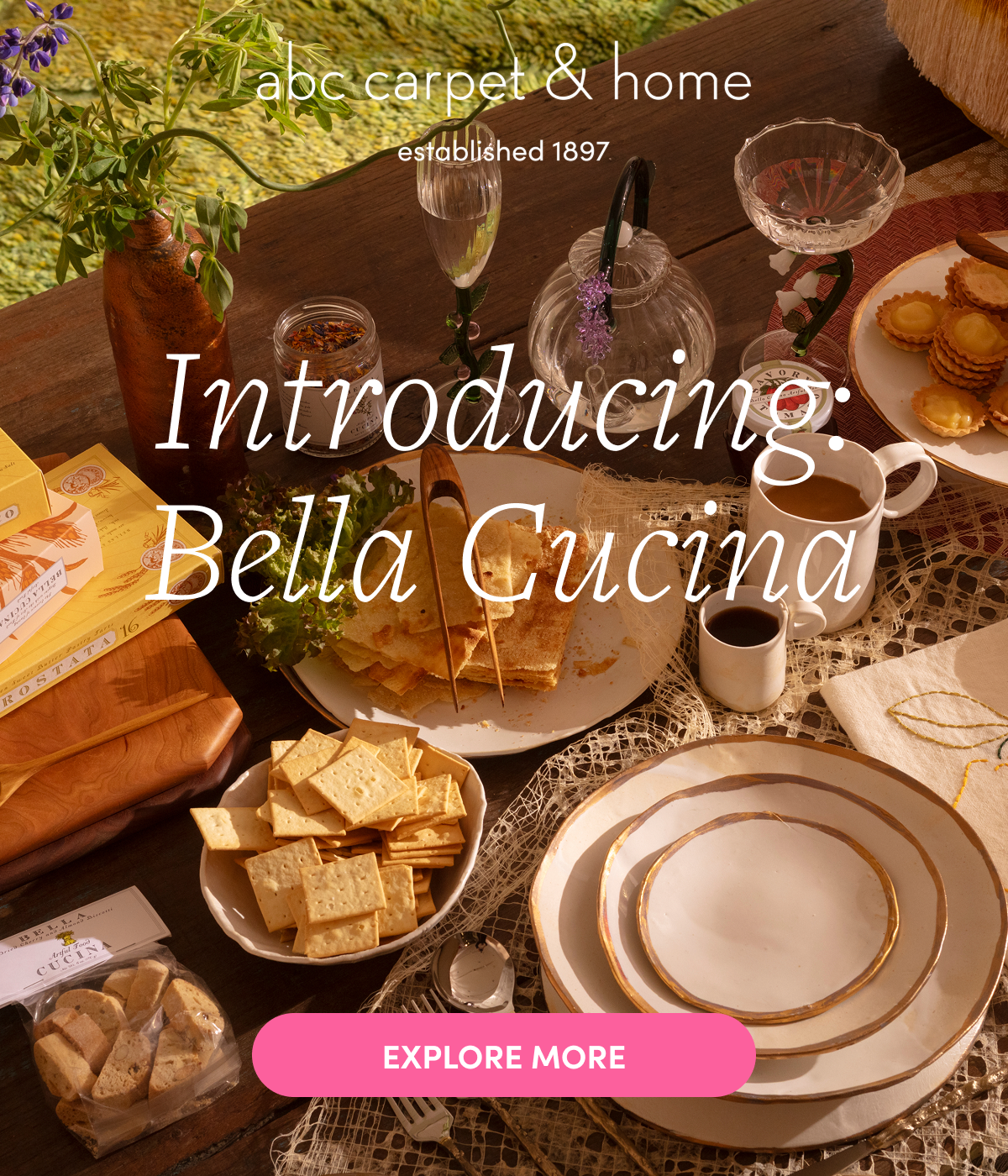 Explore Bella Cucina- Table Setting featuring Jan Burtz, Ichendorf Milano, and Bella Cucina Pantry