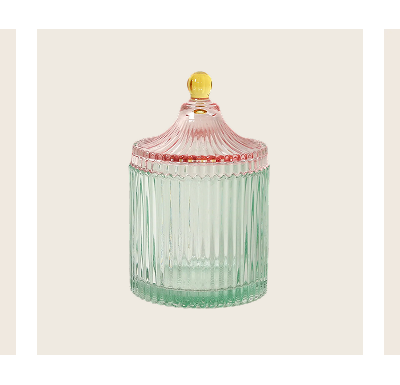 Striped Glass Medium Bonbonniere