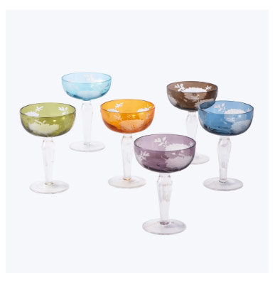 Peony Multicolor Coupes, Set of 6