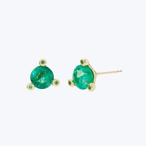 Emerald Solitaire Stud