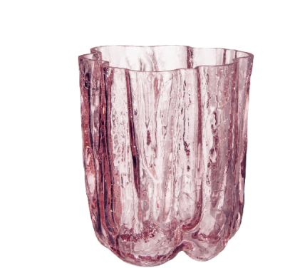 Kosta Boda Small Crackle Vase - Pink