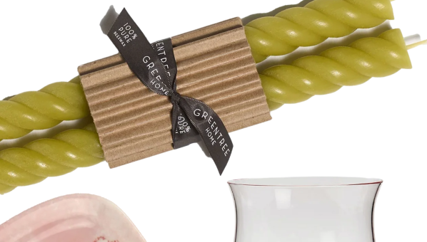 Greentree Home Ropes Taper Candles, Set of 2 - Bamboo