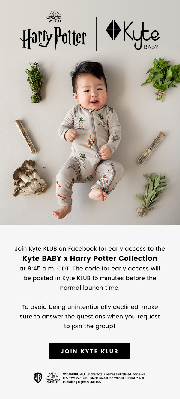⚡ 🦉 🍄 Get early access to the Kyte BABY x Harry Potter launch... Kyte