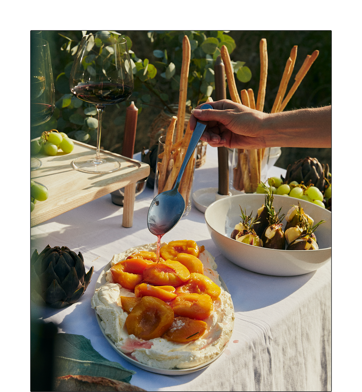 The duo dishing up Jade’s rosé poached peaches, and anything else on the menu.