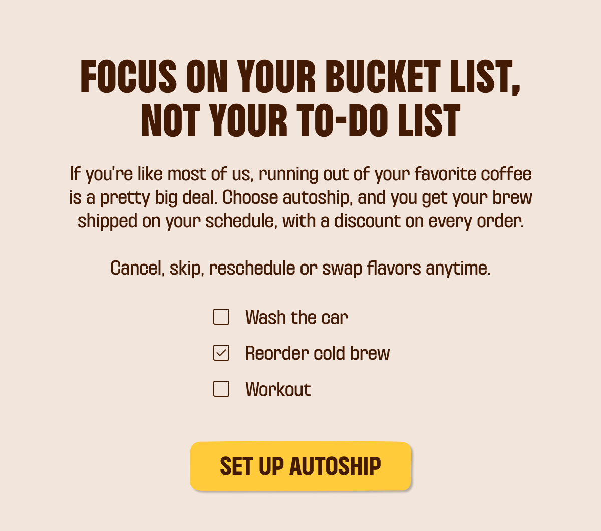 put your order on autopilot, get started