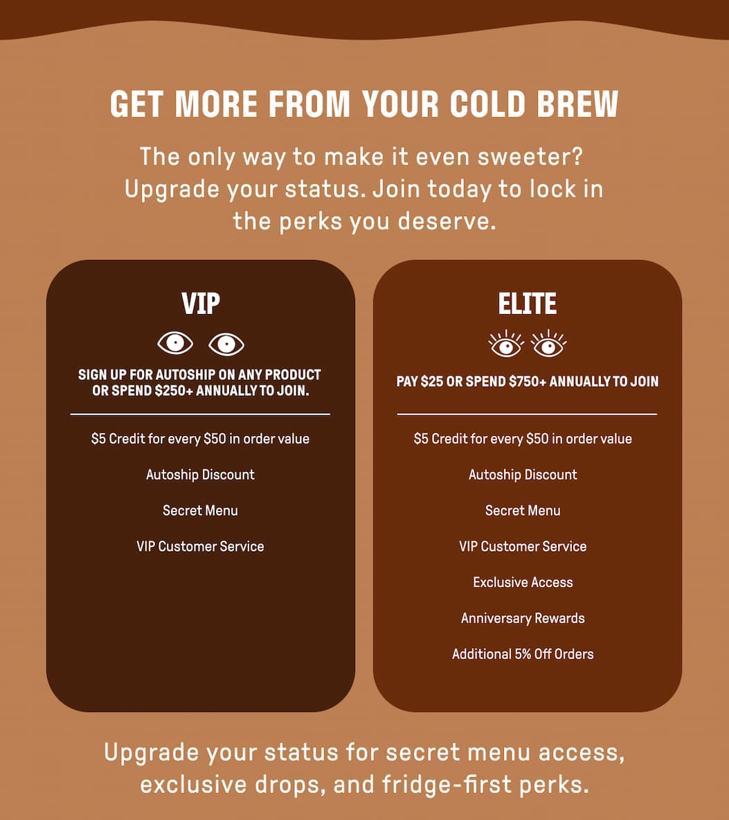 GET MORE FROM YOUR COLD BREW. Upgrade your status