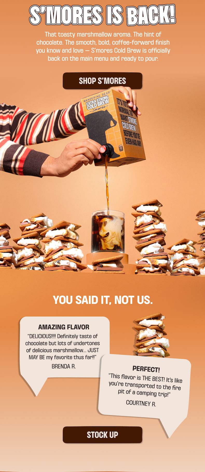 Smores is back, box of smores poured