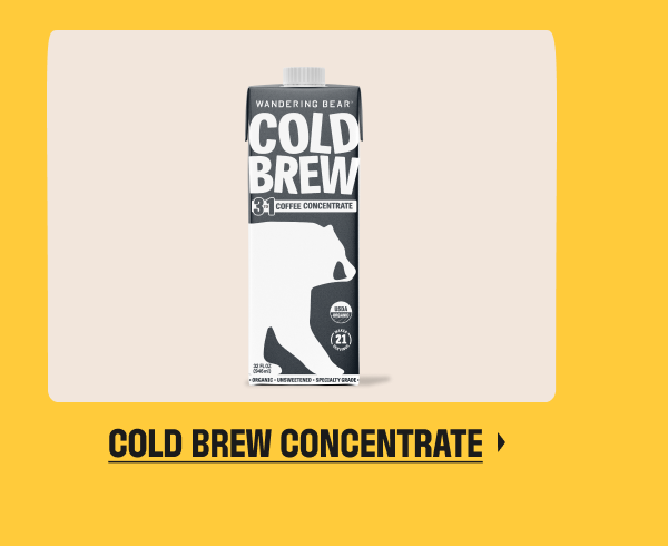 an image of a cold brew concentrate is shown on a brown background