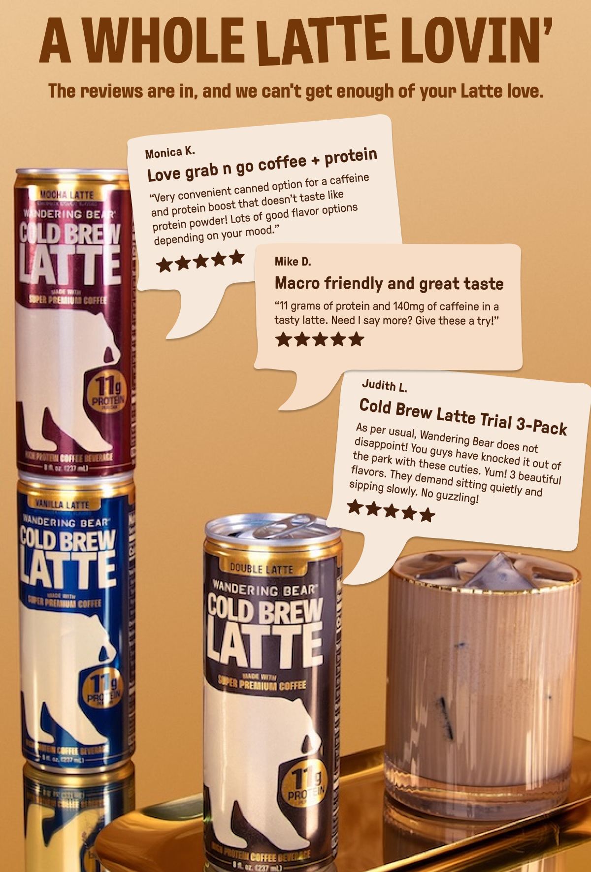 A WHOLE LATTE LOVIN - THE REVIEWS ARE IN, AND WE CAN'T GET ENOUGH OF YOUR LATTE LOVE.