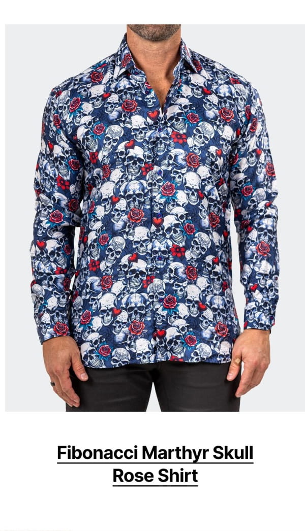 Fibonacci Marthyr Skull Rose Shirt