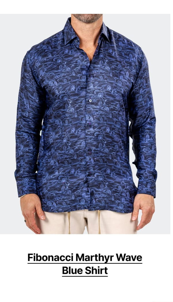 Fibonacci Marthyr Wave Blue Shirt