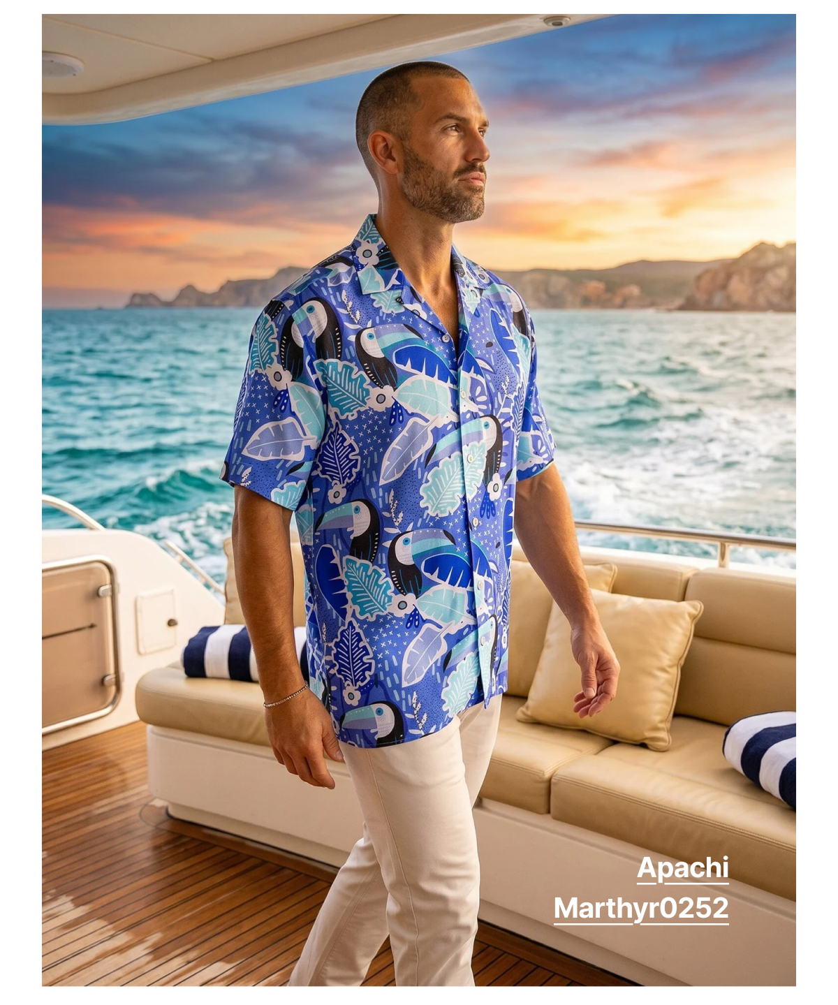 Apachi Marthyr Tropical Blue Shirt