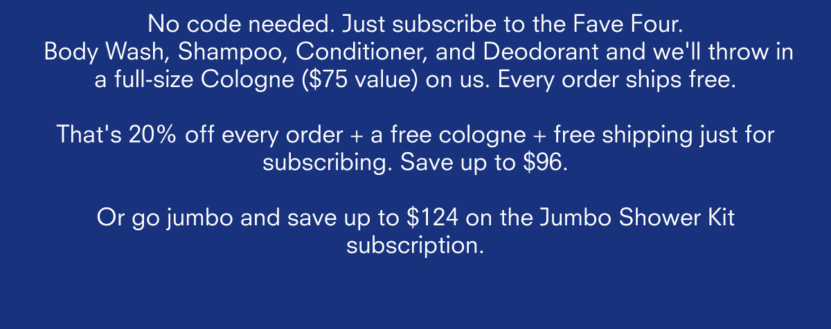 No code needed. Just subscribe to the Fave Four