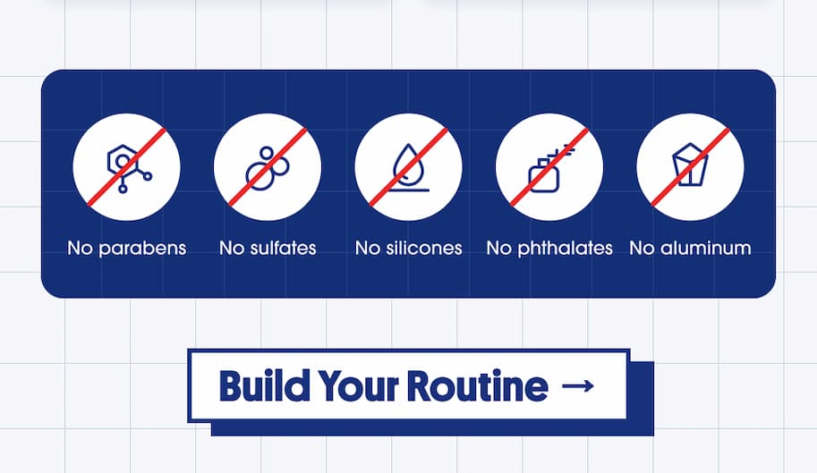 Clean by design: no parabens, sulfates, silicones, phthalates, or aluminum — build your routine
