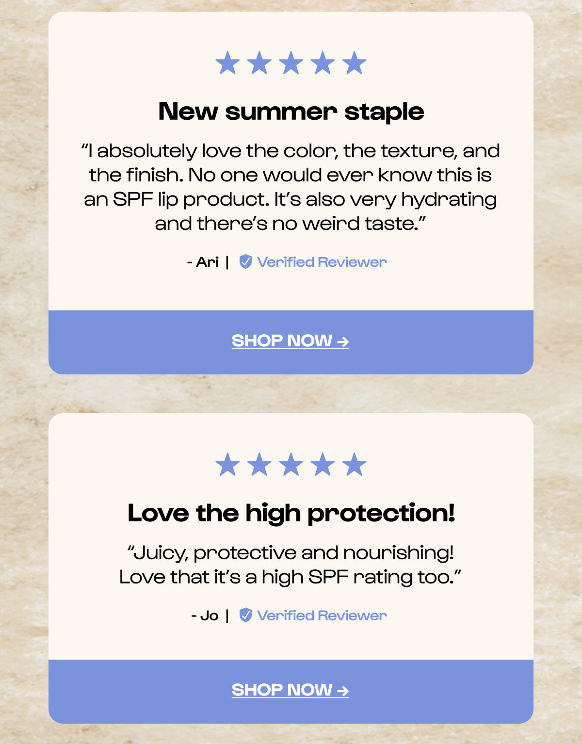 Your sun protection besties - Sunsational - Lightweight skin tint with mineral SPF 50. Buildable coverage and real protection. - Sun Serum Lip Oil - Glossy hydration meets SPF 40. Your lips, covered and cute. - Click to shop the bundle