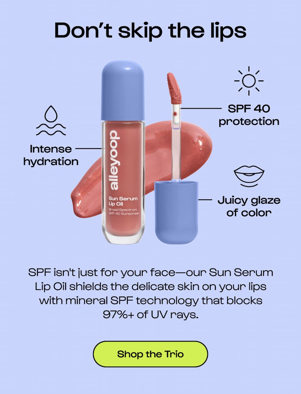 Sun Serum Lip Oil Trio + Free Keychain Included 