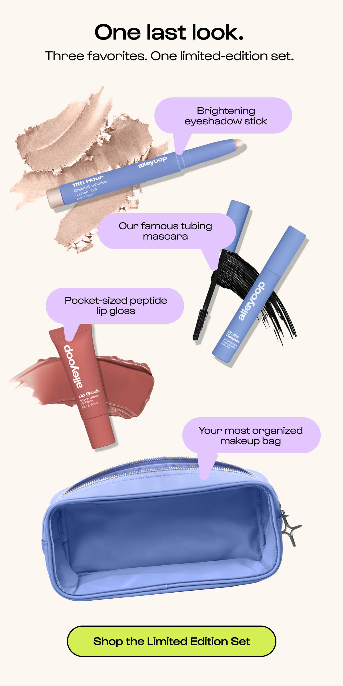 One last look. Three favorites. One limited-edition set.