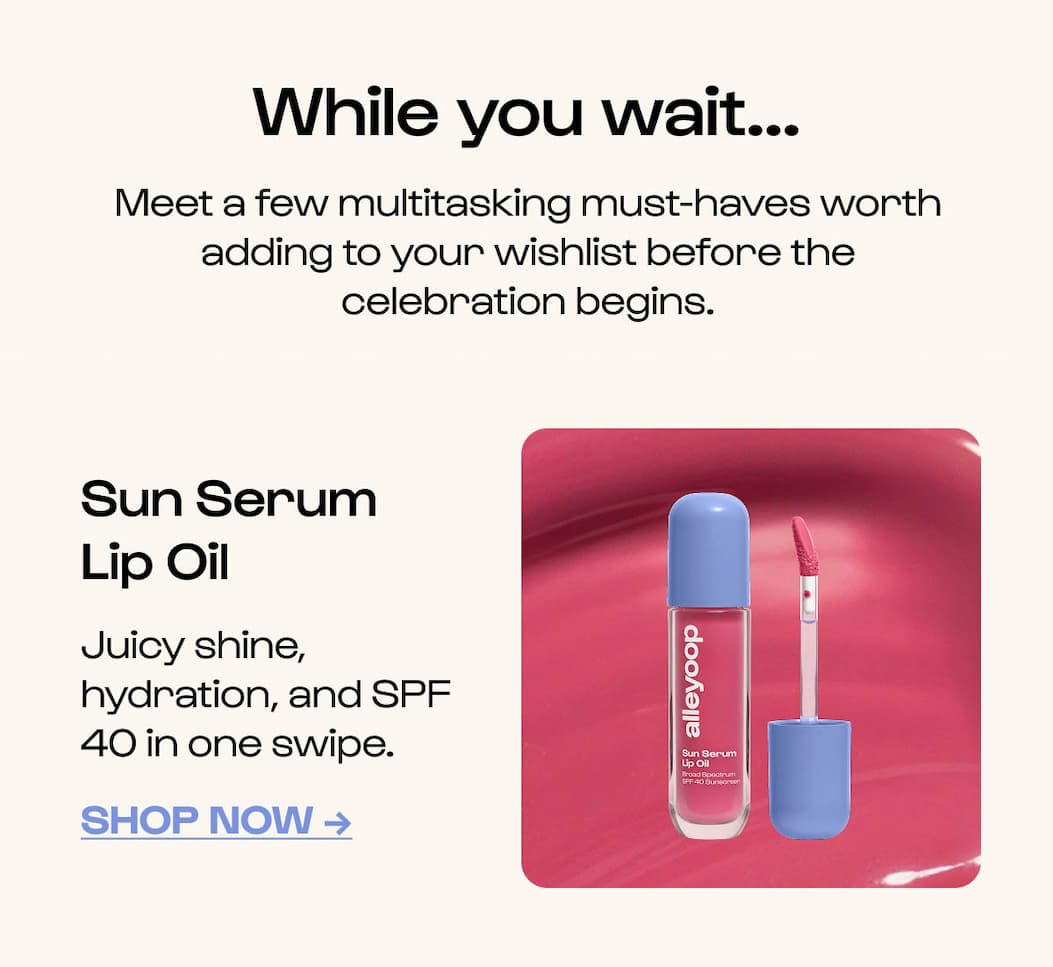 Sun Serum Lip Oil  Juicy shine, hydration, and SPF 40 in one swipe.