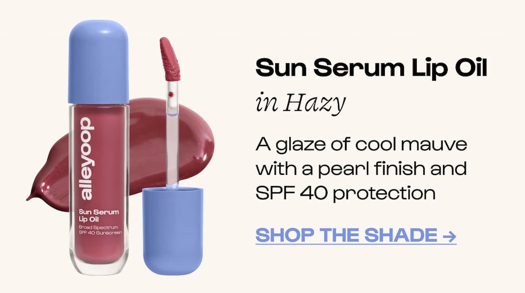 End of Summer Sale. Sun Serum Lip Oil in Hazy. 20% off SUNSET20