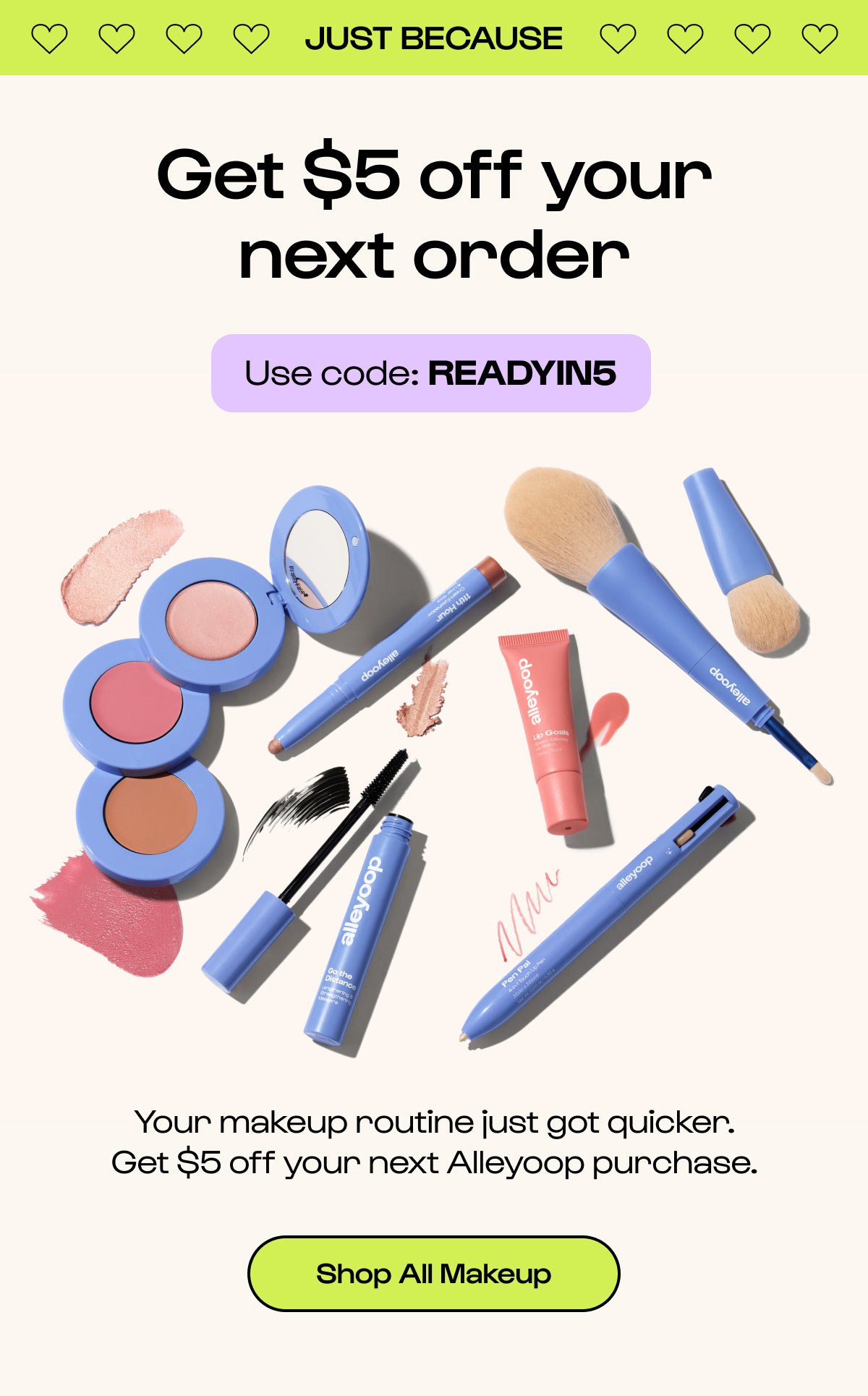 use code READYIN5