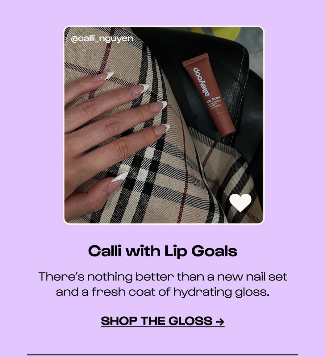 Shop the gloss. Lip Goals triple peptide gloss
