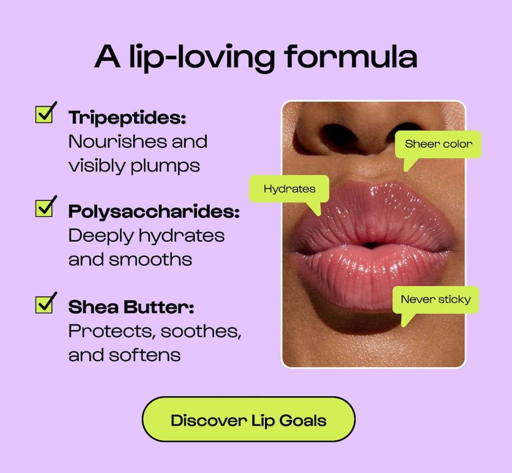 A lip-loving formula with tripeptides, polysaccharides, and shea butter. 