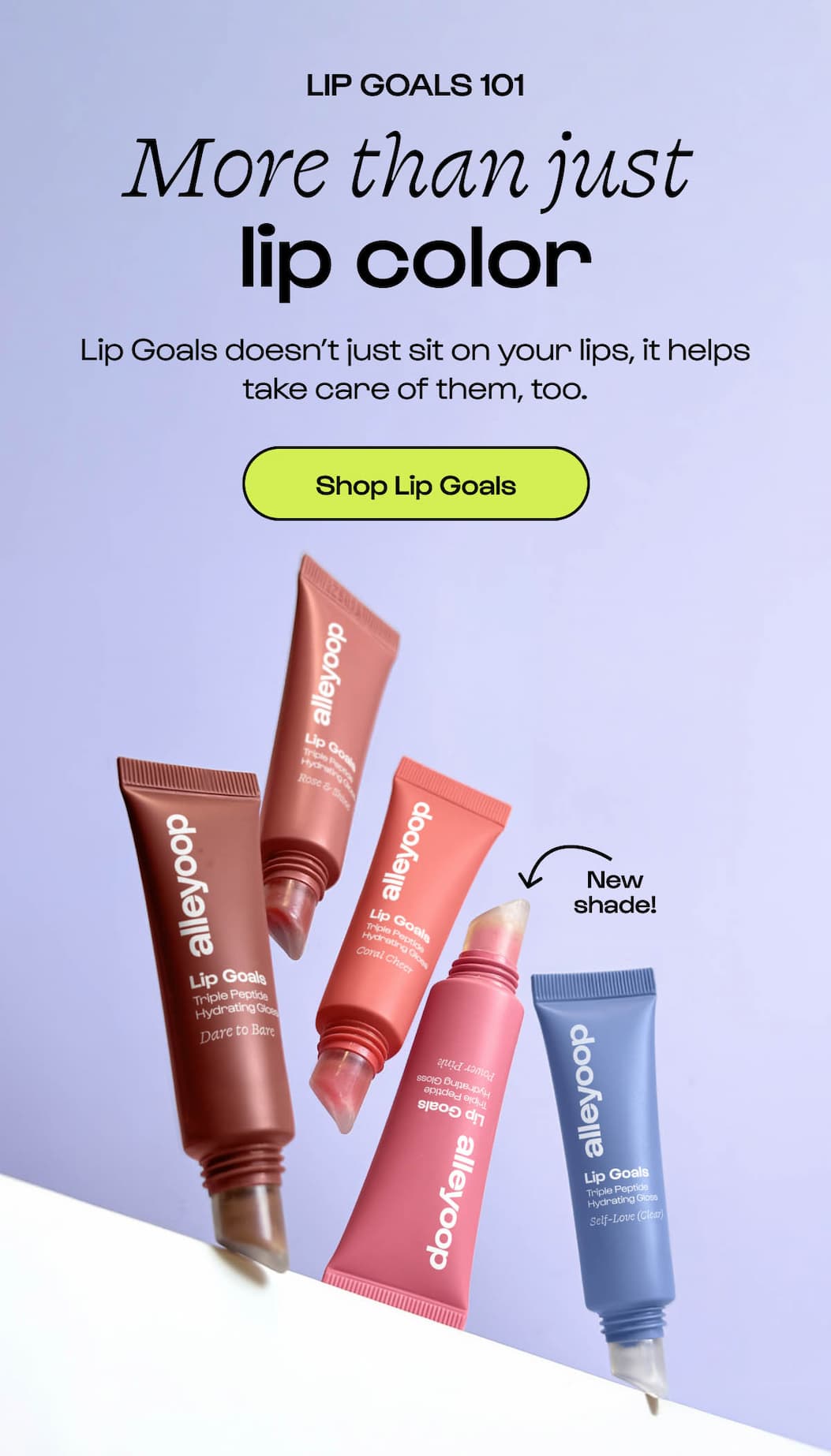 Lip Goals doesn't just sit on your lips, it helps take care of them, too.